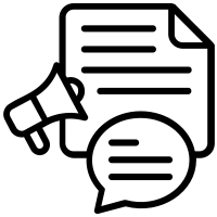 Content marketing and digital outreach icon